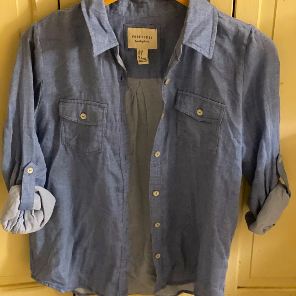 Washed blue flannel